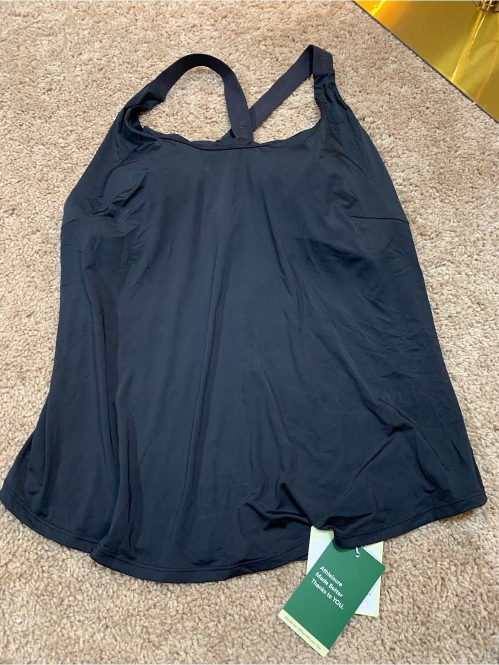 HALARA Black Strappy Racerback Tank With A Built In Bra